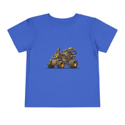 Toddler Short Sleeve Tee with Fun Vehicle Design, Birthday Gift, Kids' Fashion, Playtime Wear, Adventure Apparel