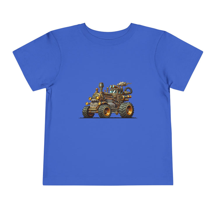 Toddler Short Sleeve Tee with Fun Vehicle Design, Birthday Gift, Kids' Fashion, Playtime Wear, Adventure Apparel
