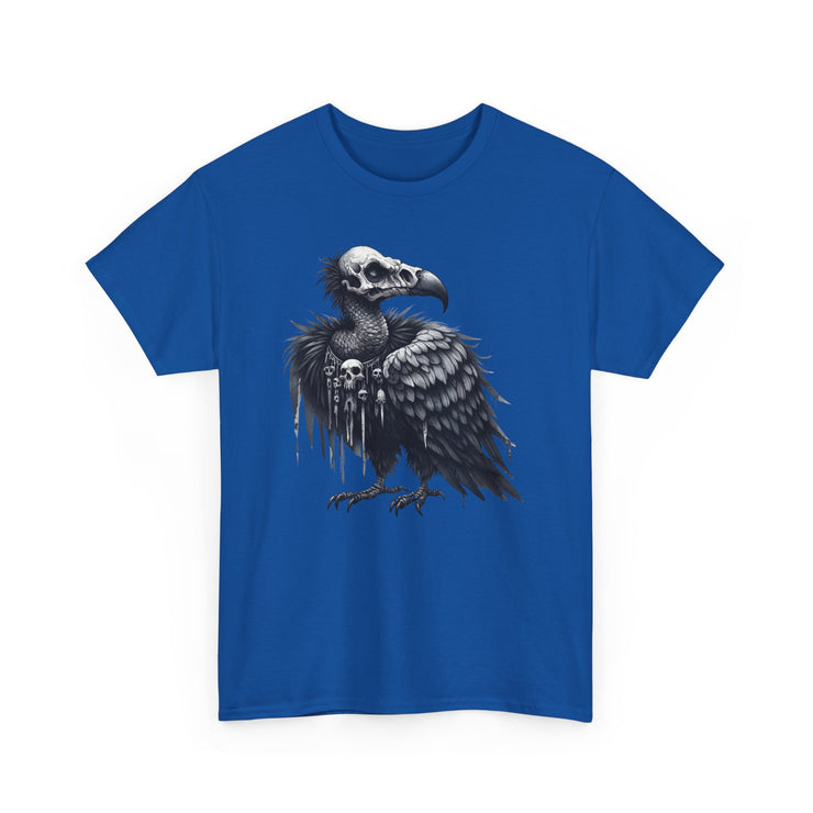 Gothic Vulture Tee, Unisex Heavy Cotton T-Shirt, Edgy Graphic Shirt for Music Lovers, Halloween T-Shirt, Alternative Fashion