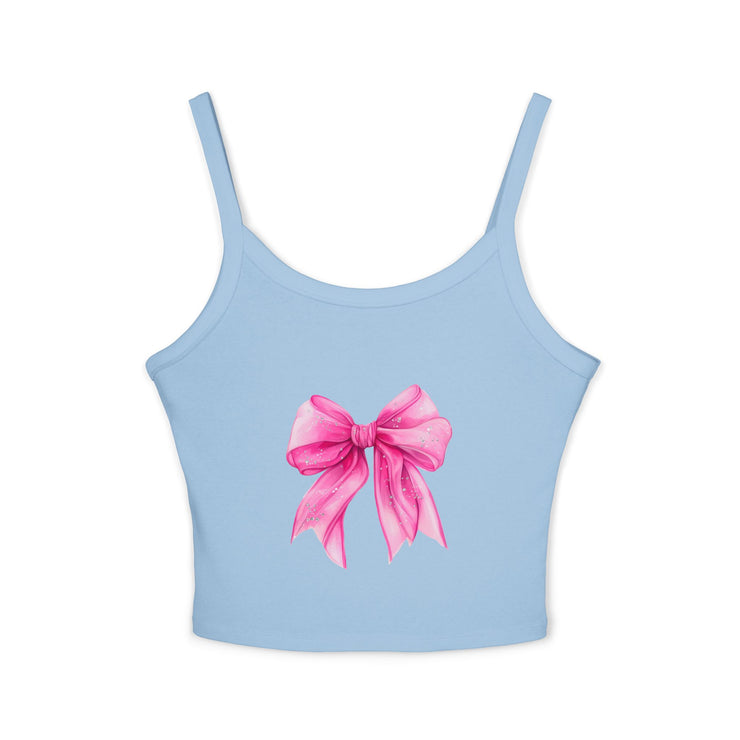 Pink Bow Spaghetti Strap Tank Top, Cute Summer Top, Women’s Fashion, Gift for Her, Casual Outfit, Beachwear