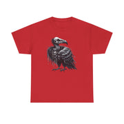 Gothic Vulture Tee, Unisex Heavy Cotton T-Shirt, Edgy Graphic Shirt for Music Lovers, Halloween T-Shirt, Alternative Fashion