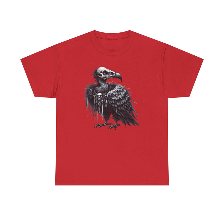 Gothic Vulture Tee, Unisex Heavy Cotton T-Shirt, Edgy Graphic Shirt for Music Lovers, Halloween T-Shirt, Alternative Fashion