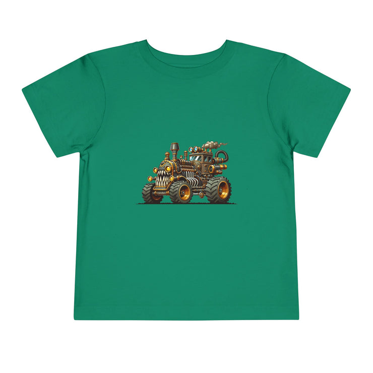 Toddler Short Sleeve Tee with Fun Vehicle Design, Birthday Gift, Kids' Fashion, Playtime Wear, Adventure Apparel