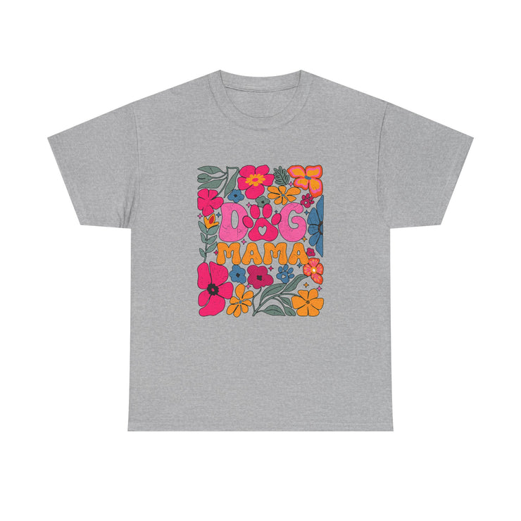 Dog Mama Floral Tee, Cute Dog Mom T-Shirt, Flower Design Unisex Cotton Shirt, Pet Lover Gift,