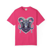 Mystical Ram Graphic Unisex T-shirt, Boho Tee, Astrology Shirt, Spiritual Gift, Festival Wear, Unique Graphic Tee