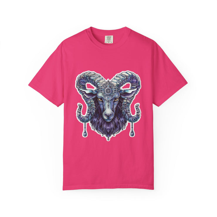 Mystical Ram Graphic Unisex T-shirt, Boho Tee, Astrology Shirt, Spiritual Gift, Festival Wear, Unique Graphic Tee