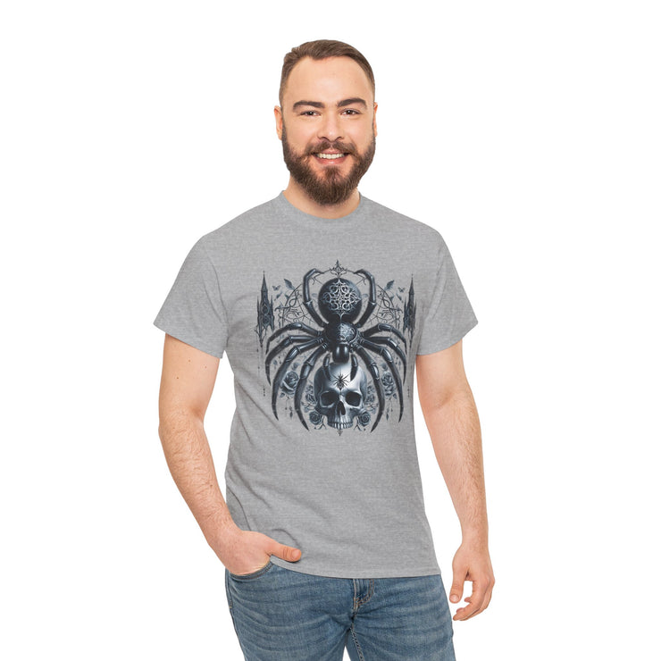 Gothic Spider Graphic Tee | Unisex Heavy Cotton Tee, Halloween Shirt, Alternative Fashion, Edgy Apparel, Gift for Her/Him
