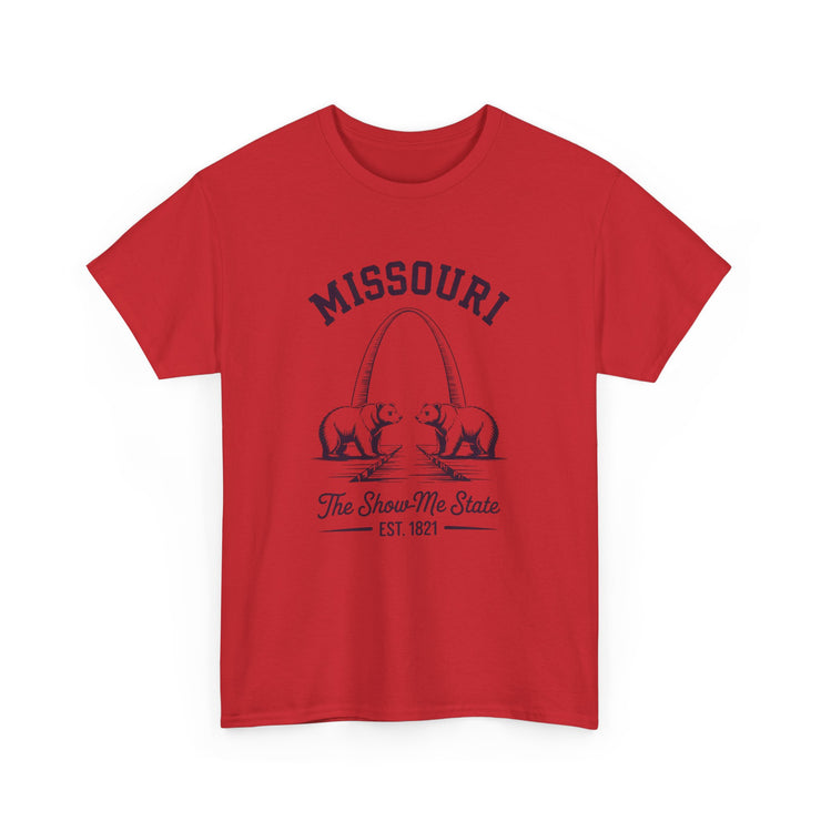 Missouri Bears Unisex Heavy Cotton Tee, Gift for Missouri Residents, State Pride Shirt, Casual Wear, Summer Tee, Vintage Style T-Shirt