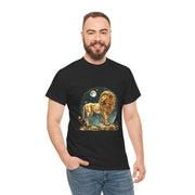 Majestic Lion Tee, Unisex Heavy Cotton Tee, Astrology T-Shirt, Animal Lover Gift, Birthday Present, Casual Style