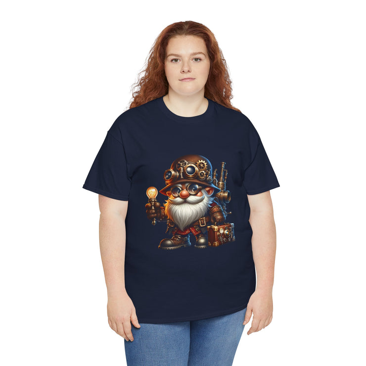 Unisex Heavy Cotton Tee with Whimsical Design, Perfect for Festivals, Gift for Gnome Lovers, Casual Everyday