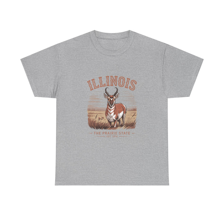 Illinois Prairie State Tee, Vintage Graphic T-Shirt, Unisex Casual Wear, Gift for Nature Lovers, Travel Souvenir, USA States Design