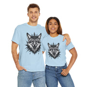 Wolf Head Graphic Unisex Heavy Cotton Tee, Cool Graphic Tee, Animal Lover Gift, Casual Summer Wear, Adventure T-Shirt