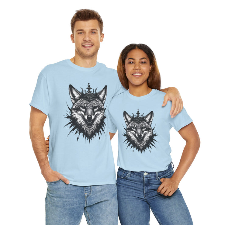 Wolf Head Graphic Unisex Heavy Cotton Tee, Cool Graphic Tee, Animal Lover Gift, Casual Summer Wear, Adventure T-Shirt