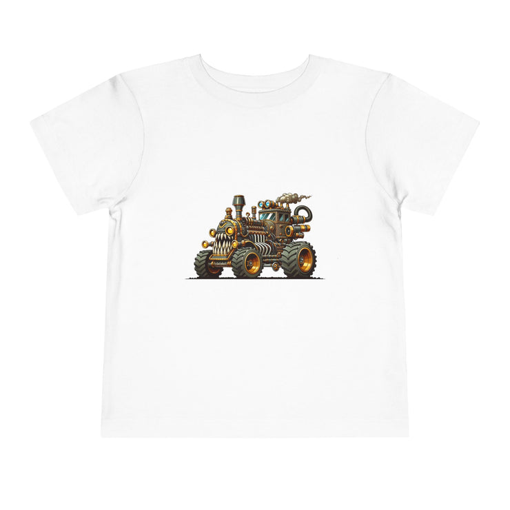 Toddler Short Sleeve Tee with Fun Vehicle Design, Birthday Gift, Kids' Fashion, Playtime Wear, Adventure Apparel