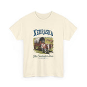 Nebraska Heritage Unisex Heavy Cotton Tee, Vintage State Shirt, Nebraska Flag Apparel, Midwest Pride T-Shirt, Cowpoke Style Tee, USA States Design
