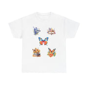 Butterfly Blossom Unisex Cotton Tee, Vibrant Nature Shirt, Gift for Nature Lovers, Spring Fashion Top, Garden Party Tee