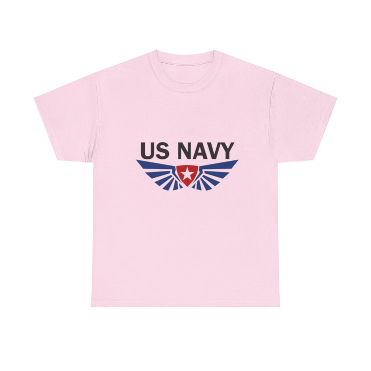 US Navy Winged Logo Unisex Heavy Cotton Tee, Military Apparel, Veteran Gift, Casual Wear, Patriotic Clothing, Gift for Him/Her