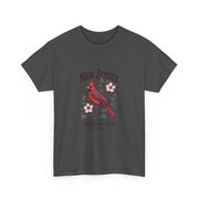 New Jersey Cardinal Tee, Vintage Style T-Shirt, Unisex Cotton Tee, Garden State Gift, Bird Lover Apparel, Casual Wear, USA States Design