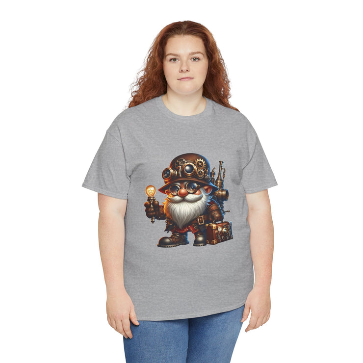 Unisex Heavy Cotton Tee with Whimsical Design, Perfect for Festivals, Gift for Gnome Lovers, Casual Everyday