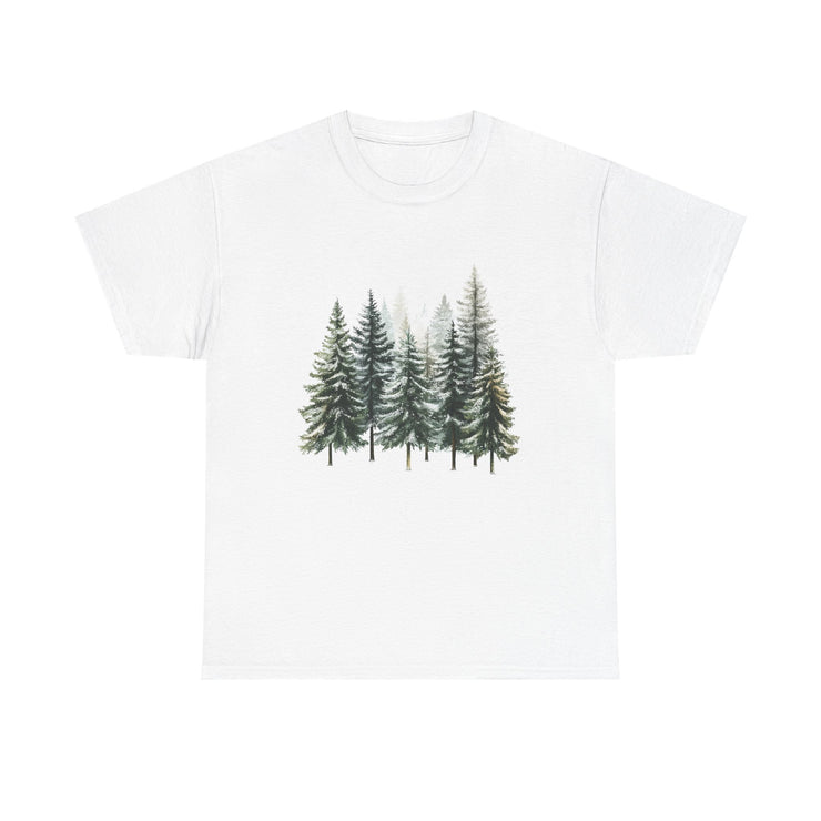 Nature-Inspired Unisex Heavy Cotton Tee, Forest T-Shirt, Outdoor Lifestyle Apparel, Eco-Friendly Gift, Casual Wear, Nature Lover's Top