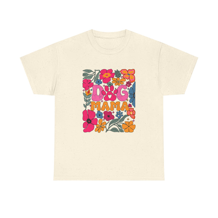 Dog Mama Floral Tee, Cute Dog Mom T-Shirt, Flower Design Unisex Cotton Shirt, Pet Lover Gift,