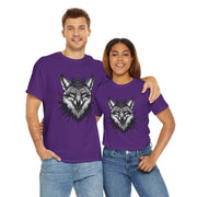 Wolf Head Graphic Unisex Heavy Cotton Tee, Cool Graphic Tee, Animal Lover Gift, Casual Summer Wear, Adventure T-Shirt