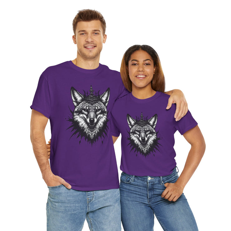 Wolf Head Graphic Unisex Heavy Cotton Tee, Cool Graphic Tee, Animal Lover Gift, Casual Summer Wear, Adventure T-Shirt