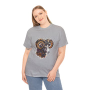 Bohemian Ram Graphic Tee, Casual Apparel, Gift for Animal Lovers, Festival Wear, Unisex T-Shirt, Nature-Inspired Clothing