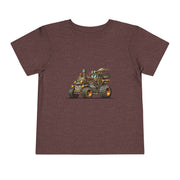 Toddler Short Sleeve Tee with Fun Vehicle Design, Birthday Gift, Kids' Fashion, Playtime Wear, Adventure Apparel