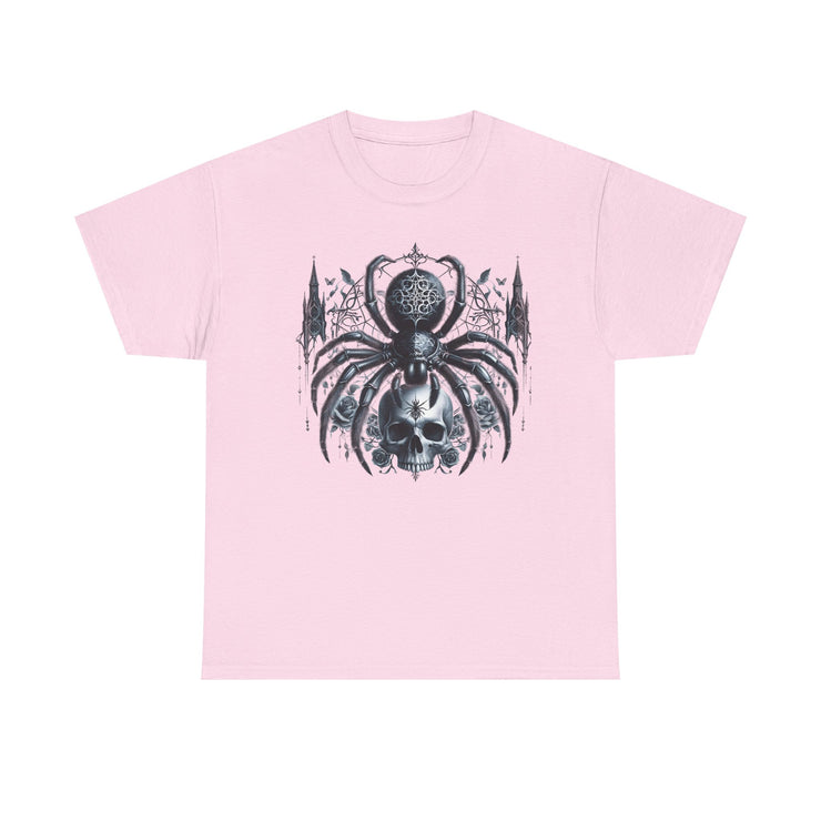Gothic Spider Graphic Tee | Unisex Heavy Cotton Tee, Halloween Shirt, Alternative Fashion, Edgy Apparel, Gift for Her/Him