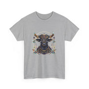 Boho Bull Graphic Tee | Unisex Heavy Cotton T-Shirt | Festival Wear, Gift for Nature Lovers, Casual Outfit, Animal Art