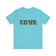 Love Typography Unisex Tee, Casual Love Shirt, Gift for Her, Heartfelt Tee, Valentine's Day Gift, Halloween Design