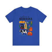 Nebraska Graphic Tee, Unisex Jersey Short Sleeve Tee, Souvenir Shirt, USA States Design