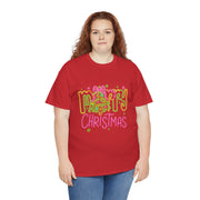 Festive Merry Christmas Tee - Unisex Heavy Cotton T-Shirt, Holiday Shirt, Christmas Gift, Cozy Winter Apparel, Family Gathering Outfit