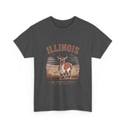 Illinois Prairie State Tee, Vintage Graphic T-Shirt, Unisex Casual Wear, Gift for Nature Lovers, Travel Souvenir, USA States Design