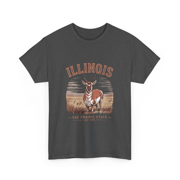 Illinois Prairie State Tee, Vintage Graphic T-Shirt, Unisex Casual Wear, Gift for Nature Lovers, Travel Souvenir, USA States Design