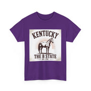 Kentucky Heritage Unisex Heavy Cotton Tee, Vintage Graphic Shirt, Horse Lover Gift, Authentic State Pride Apparel, Casual Everyday Wear, USA States Design