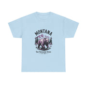 Montana Bear Graphic Tee | Unisex Heavy Cotton Tee, Adventure Shirt, Nature Lover Gift, Hiking Apparel, Travel Tee, Wilderness Wear, USA States Design