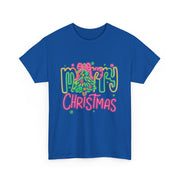 Festive Merry Christmas Tee - Unisex Heavy Cotton T-Shirt, Holiday Shirt, Christmas Gift, Cozy Winter Apparel, Family Gathering Outfit