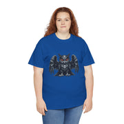 Owl Skull Graphic Tee, Unisex Heavy Cotton T-Shirt, Edgy Apparel for Halloween, Casual Wear, Gift for Gothic Style Lovers