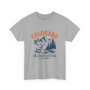 Colorado Adventure Unisex Heavy Cotton Tee, Outdoor Shirt, Gift for Nature Lovers, Travel Tee, USA State Design