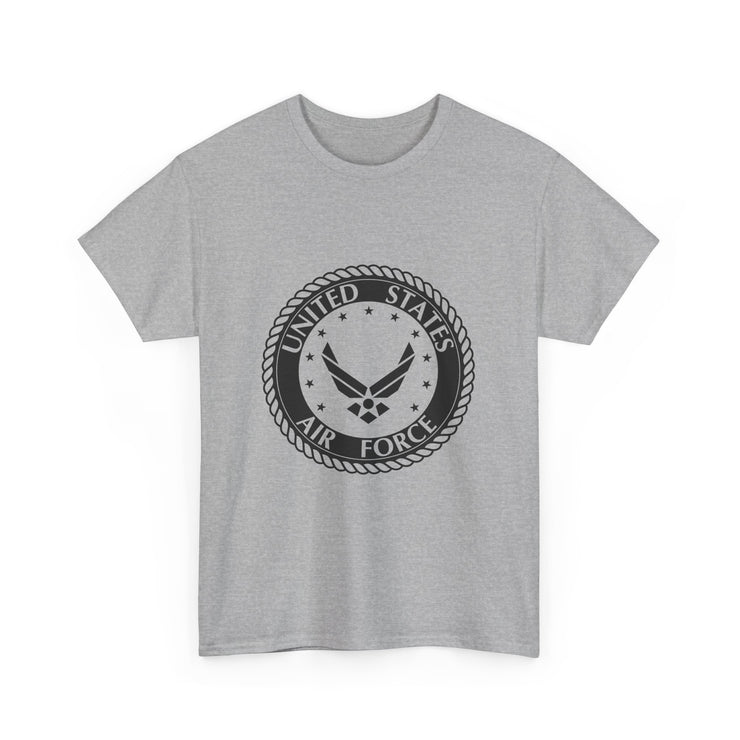 Unisex Heavy Cotton Tee with United States Air Force Design, Military Gifts, Veteran Apparel, Patriotic T-Shirt, Air Force Merchandise