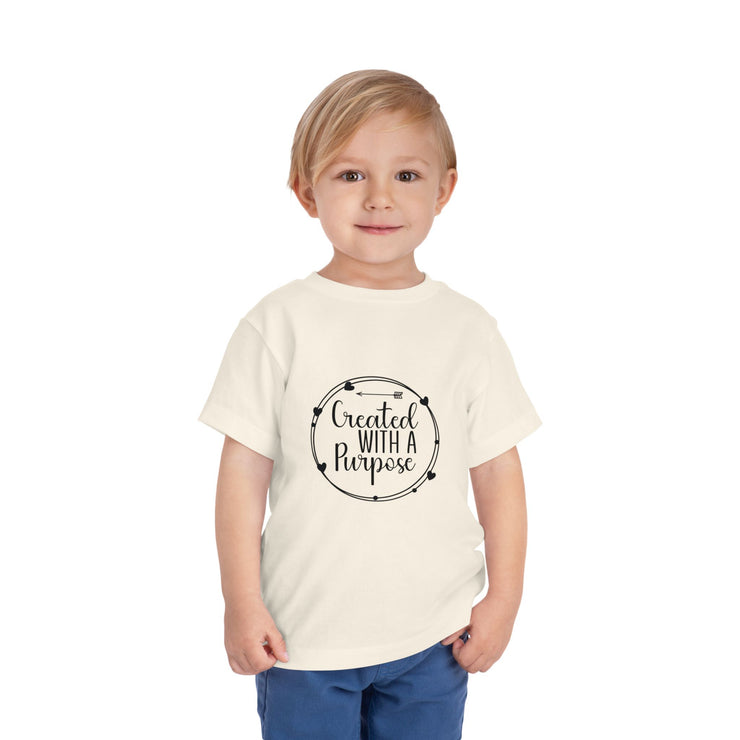 Toddler Purposeful Tee: Created with a Purpose, Kids Summer Shirt, Gift for Toddlers, Motivational Kids T-Shirt, Youth Casual Wear