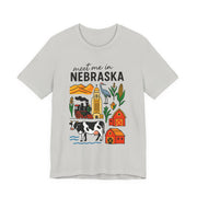 Nebraska Graphic Tee, Unisex Jersey Short Sleeve Tee, Souvenir Shirt, USA States Design