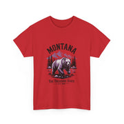 Montana Bear Graphic Tee | Unisex Heavy Cotton Tee, Adventure Shirt, Nature Lover Gift, Hiking Apparel, Travel Tee, Wilderness Wear, USA States Design