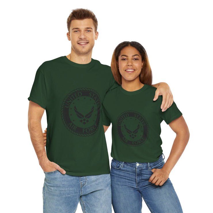 Unisex Heavy Cotton Tee with United States Air Force Design, Military Gifts, Veteran Apparel, Patriotic T-Shirt, Air Force Merchandise