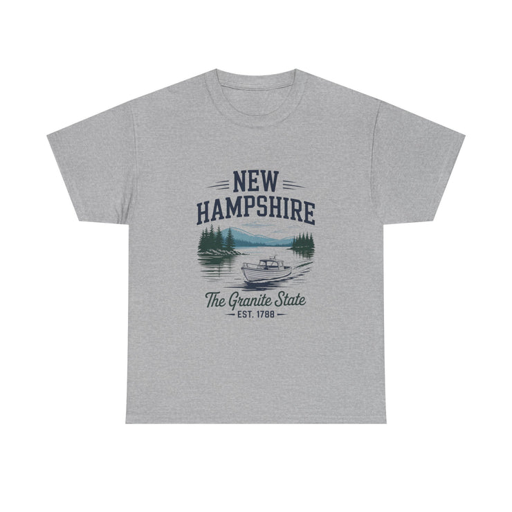 New Hampshire Adventure Tee - Unisex Heavy Cotton Tee, Vintage State Shirt, Nature Lover Gift, USA States Design