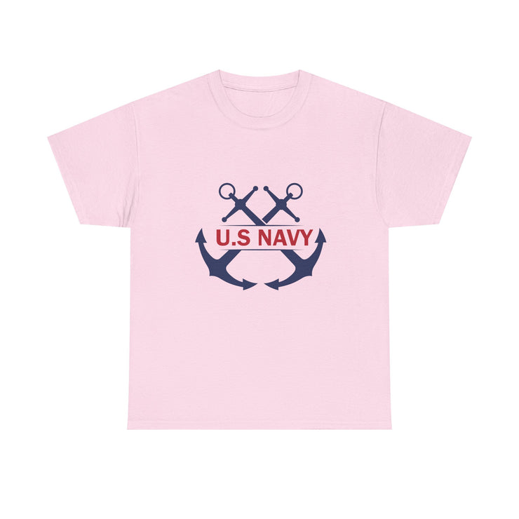 Navy Style Unisex Heavy Cotton Tee, U.S. Navy Tee, Military Pride Shirt, Veteran's Gift, Casual Wear