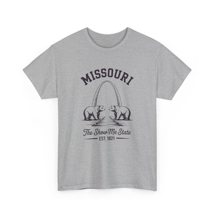 Missouri Bears Unisex Heavy Cotton Tee, Gift for Missouri Residents, State Pride Shirt, Casual Wear, Summer Tee, Vintage Style T-Shirt