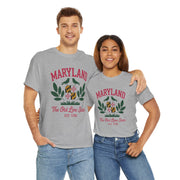 Maryland Heritage Tee | Unisex Cotton Shirt, Old Line State Apparel, Travel Souvenir, Gift for Maryland Lovers, Vintage Maryland Design,USA States Design